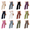 Miniatyrbilde 4 av 5: Dame sommerbukser Lommer øse Casual Wide eg ounge Dark Green L