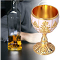Miniatyrbillede 5 af 5: 2 stk. Royal Chalice præget kop, vintage håndlavet bæger med mønster (guldhvid) White