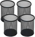 Miniatyrbillede 1 af 4: Penholder Mesh Blyantholder Til Skrivebord Kontor Pen Organizer 4 stk. Sort