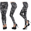 Pikkukuva 2 / 2: Harmaat kukalliset leggingsit O/S gray one size
