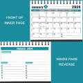 Miniatyrbilde 3 av 4: 2024 Stående Flip Bordkalender, januar 2024 til desember 2024, 6,9\"