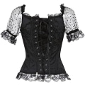 Miniatyrbilde 3 av 5: Korsetter for kvinner Overbust Bustier Topp Gotisk Sexy Skulder 8108black 2XL