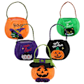 Pikkukuva 1 / 5: Lasten Halloween Kurpitsa Karkkipussit 5 kpl Kurpitsapussit Lahjapussit Karkki vai kepponen -pussit Halloween-juhlapalvelukset Kurpitsanpidike