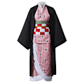 Miniatyrbild 2 av 4: Anime Demon Slayer Kimetsu No Yaiba Cosplay Kostymer Kimono Kamado Nezuko Vuxen Barn Halloween kostym Peruk kostym XL