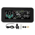 Däcktrycksmonitor Lutningsmätare GPS HUD-display med 2 externa TPMS-sensorer för motorcykel