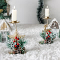 Miniatyrbild 4 av 5: Jul gyllene ljusstake snöflinga femuddig stjärna prydnad