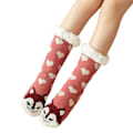 Miniatyrbild 1 av 5: 1 par Golvstrumpor Sherpa Foder Förtjockad Stretchy Soft Comforta Dark Pink