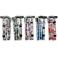 Miniatyrbillede 3 af 3: Foldbar stok Justerbar Blomstret vandrestok i aluminium til vandring Camping Holdbar mobilitetshjælp Blue
