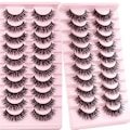Miniatyrbild 10 av 11: 10 Par Mink Ögonfransar 3D Mink Fransar Tjocka Handgjorda Helremsa Fransar Grymhetsfria Mink Fransar Lösögonfransar Makeup C