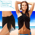 Miniatyrbild 5 av 5: 2 st Beach Wrap Sarong, Svart Vit Halv Beach Cover Up Sarongs Och Wraps