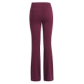 Miniatyrbild 2 av 3: Dam Vanliga elastiska Yogabyxor med hög midja Andas Bekväm Full Längd Vida Ben Byxor Sommar Casual Flare Byxor Wine Red 2XL