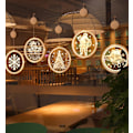 Miniatyrbild 4 av 5: LED String Light Fönsterhängande Dekorativt 3D String Light Jullykta Julgranshängande ljus för inomhus utomhus (god jul)