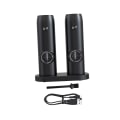 Miniatyrbilde 5 av 5: 1/2/3 Elektronisk Pepperkvern USB Oppladbar Justerbar Double with base 1Set