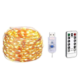 Miniatyrbillede 1 af 5: 1. USB fjernbetjening juleferie dekorationslamper, LED kobbertråd Star Light String Warm light 2M