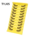 Miniatyrbild 9 av 11: 10 par halvfransar med tydliga band Wispy ögonfransar Naturligt utseende 3-fransar Korta Cat-Eye-fransar falska-ögonfransar D