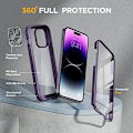 Miniatyrbild 3 av 8: Miracase Glass Series Designad för iPhone 14 Pro Max Case 6,7 tum, [2023 Upgrade] Bumper Case med inbyggd 9H härdat glas Scr Noble Purple