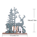 Miniatyrbild 2 av 5: Juldekortion Trä Älg & Tree Silhouette Vinterfestivl Scen DIY a
