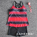 Miniatyrbild 1 av 6: Damer Plus Size Badkläder 2st Badkläder Badkläder + Shorts Red gradient M