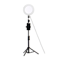 Miniatyrbillede 3 af 5: Ring Light Selfie Lampe LED med Spejl + Fjernbetjening Stativ black