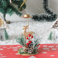 Miniatyrbild 1 av 5: Jul gyllene ljusstake snöflinga femuddig stjärna prydnad