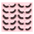 Miniatyrbild 1 av 11: alvfransar Naturligt utseende Wispy Cat-Eye Ögonfransar 3D lösögonfransar Fluffy-Soft 10 Par Faux Mink Fake Lashes Sets H