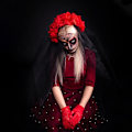 Pikkukuva 3 / 3: Halloween-juhlien valokuvausrekvisiitta Ruusu pääkoriste (punainen) 1 kpl red