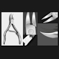 Miniatyrbild 9 av 11: Nagelbandsnångare Inåtväxande tånagelverktyg Nagelbandssax Böjt blad för tjocka tånaglar Nagellyftare Nagelgaffel Nagelfil C