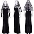 Miniatyrbillede 4 af 8: Hotel Elf 4 Mavis cosplay brudekjole Halloween Mavis bryllup Black M XXL