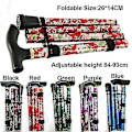 Miniatyrbillede 1 af 3: Foldbar stok Justerbar Blomstret vandrestok i aluminium til vandring Camping Holdbar mobilitetshjælp Blue
