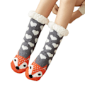 Miniatyrbild 1 av 5: 1 par Golvstrumpor Sherpa Foder Förtjockad Stretchy Soft Comforta Orange