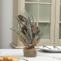 Miniatyrbild 3 av 5: Bordsskiva mini julgransgrenar med tallkottar för dekoration