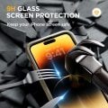 Miniatyrbild 6 av 8: Miracase Glass Series Designad för iPhone 14 Pro Max Case 6,7 tum, [2023 Upgrade] Bumper Case med inbyggd 9H härdat glas Scr Bean Yellow-B