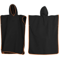 Miniatyrbillede 3 af 4: Skiftekabine Hætte Ponchohåndklæde Hurtigtørrende Let skiftehåndklæde Ekstra lang i mikrofiber Surf Poncho Universal (sort)