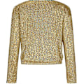 Miniatyrbillede 3 af 5: Kvinder Pailletjakke Åben Front Jakke Party Jul Puff Ærme Sparkly Frakker Gold S