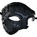 Miniatyrbild 3 av 4: Robotmask i metall, maskeradfest för Halloween Black
