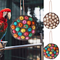 Miniatyrbild 2 av 8: Papegoja födosök leksaker Torkad Lotus Pod Parrot ing Toy Multicolor