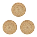 Pikkukuva 1 / 5: 1/2/3/5 Rattan Asetusalusta Luovaan Paksuun Khaki Lehtimuotoon Light Brown 20x2cm 3Set