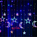 Miniatyrbillede 1 af 5: LED lysgardin til vindue - Fairy Lights - Julebelysning - LED Fairy Lights - Star Curtain - LED Fairy Lights (Varm hvid)
