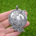 Miniatyrbild 2 av 5: Odin Raven Amulett Kråk Talisman Wicca Fågelsmycken Viking Halsband Alla hjärtans dag present Style 3 Bronze