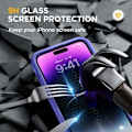Miniatyrbild 5 av 8: Miracase Glass Series Designad för iPhone 14 Pro Max Case 6,7 tum, [2023 Upgrade] Bumper Case med inbyggd 9H härdat glas Scr Purple