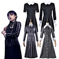 Pikkukuva 4 / 5: Naisten Wednesday Addams -mekko, Halloween-asumekko Style 4 M