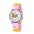 Børneur, sødt sommerfuglemønster quartz ur, pink