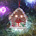 Miniatyrbild 2 av 5: 3st julupplyst pepparkakshus prydnad miniatyr