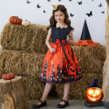Miniatyrbillede 4 af 5: Piger Halloween Kjole Ferie Casual Heks Græskar Cosplay kostume til børn AWS023 Set B Size 150