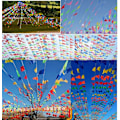 Miniatyrbild 4 av 5: 80 m, Bunting coloré de partie Drapeau triangel Chaîne de