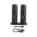 Pikkukuva 1 / 5: 1/2/3 Elektroninen pippurimylly USB Ladattava Säädettävä Double with base 1Set