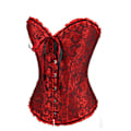 Miniatyrbillede 3 af 5: Jacquard vest shapewear, stropløs korset Black*Red M