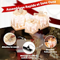 Miniatyrbild 4 av 4: COSTWAY 3 dekorativa julbelysta presentförpackningar 100 varma vita lampor+båge siluettmönster Heminredning