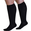 Miniatyrbilde 3 av 5: Kompresjonsstrømper - Plus Size - 20-30 mmHg - Unisex - Ekstra bred legg HI - Opak, lukket tå - Svart/7X-stor