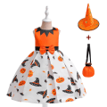 Miniatyrbillede 1 af 5: Piger Halloween Kjole Ferie Casual Heks Græskar Cosplay kostume til børn AWS025 Set A Size 100